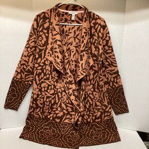 XXS & XS Floral Jacquard Cascade Front Cardigan -CLOVE  NEW ISAAC MIZRAHI LIVE!